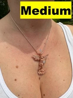 Real MOISSANITE Saint Michael & Dragon Pendant 14k Rose Gold Vermeil 925 Silver 32 Real MOISSANITE Saint Michael & Dragon Pendant 14k Rose Gold Vermeil 925 Silver -Harlem Bling Shop hip hop real moissanite saint michael and dragon pendant 14k rose gold vermeil 925 silver 64543.1684357718