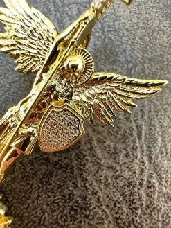 Real MOISSANITE Saint Michael Slaying Dragon Pendant 14k Gold Over 925 Silver 36 Real MOISSANITE Saint Michael Slaying Dragon Pendant 14k Gold Over 925 Silver -Harlem Bling Shop hip hop real moissanite saint michael slaying dragon pendant 14k gold over 925 silver 96055.1689204437