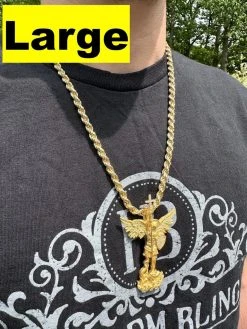 Real MOISSANITE Saint Michael Slaying Dragon Pendant 14k Gold Vermeil 925 Silver 32 Real MOISSANITE Saint Michael Slaying Dragon Pendant 14k Gold Vermeil 925 Silver -Harlem Bling Shop hip hop real moissanite saint michael slaying dragon pendant 14k gold vermeil 925 silver 40102.1684357721