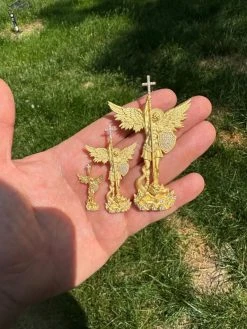 Real MOISSANITE Saint Michael Slaying Dragon Pendant 14k Gold Vermeil 925 Silver 41 Real MOISSANITE Saint Michael Slaying Dragon Pendant 14k Gold Vermeil 925 Silver -Harlem Bling Shop hip hop real moissanite saint michael slaying dragon pendant 14k gold vermeil 925 silver 58989.1684357697