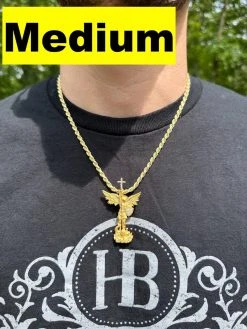 Real MOISSANITE Saint Michael Slaying Dragon Pendant 14k Gold Vermeil 925 Silver 28 Real MOISSANITE Saint Michael Slaying Dragon Pendant 14k Gold Vermeil 925 Silver -Harlem Bling Shop hip hop real moissanite saint michael slaying dragon pendant 14k gold vermeil 925 silver 70022.1684357681