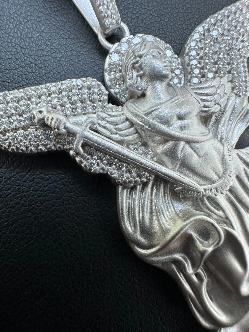 Real MOISSANITE Saint St Michael Slaying Dragon Pendant 925 Silver Necklace Iced 21 Real MOISSANITE Saint St Michael Slaying Dragon Pendant 925 Silver Necklace Iced - Image 19