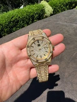 Real MOISSANITE Skeleton Watch Out Iced Gold Hip Hop Pass Diamond Test Bust Down 25 Real MOISSANITE Skeleton Watch Out Iced Gold Hip Hop Pass Diamond Test Bust Down -Harlem Bling Shop hip hop real moissanite skeleton watch out iced gold hip hop pass diamond test bust down 22389.1664358108
