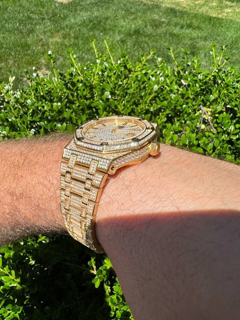 Real MOISSANITE Skeleton Watch Out Iced Gold Hip Hop Pass Diamond Test Bust Down 11 Real MOISSANITE Skeleton Watch Out Iced Gold Hip Hop Pass Diamond Test Bust Down - Image 9