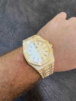 Real MOISSANITE Skeleton Watch Out Iced Gold Hip Hop Pass Diamond Test Bust Down 20 Real MOISSANITE Skeleton Watch Out Iced Gold Hip Hop Pass Diamond Test Bust Down -Harlem Bling Shop hip hop real moissanite skeleton watch out iced gold hip hop pass diamond test bust down 88323.1664355140
