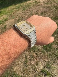 Real MOISSANITE Watch Iced Automatic Movement Gold Two Tone Hip Hop Arabic Out 17 Real MOISSANITE Watch Iced Automatic Movement Gold Two Tone Hip Hop Arabic Out -Harlem Bling Shop hip hop real moissanite watch iced automatic movement gold two tone hip hop arabic out 15100.1664302183