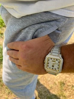 Real MOISSANITE Watch Iced Automatic Movement Gold Two Tone Hip Hop Arabic Out 20 Real MOISSANITE Watch Iced Automatic Movement Gold Two Tone Hip Hop Arabic Out -Harlem Bling Shop hip hop real moissanite watch iced automatic movement gold two tone hip hop arabic out 28763.1664301976