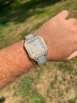 Real MOISSANITE Watch Iced Automatic Movement Gold Two Tone Hip Hop Arabic Out 24 Real MOISSANITE Watch Iced Automatic Movement Gold Two Tone Hip Hop Arabic Out -Harlem Bling Shop hip hop real moissanite watch iced automatic movement gold two tone hip hop arabic out 83577.1664299948