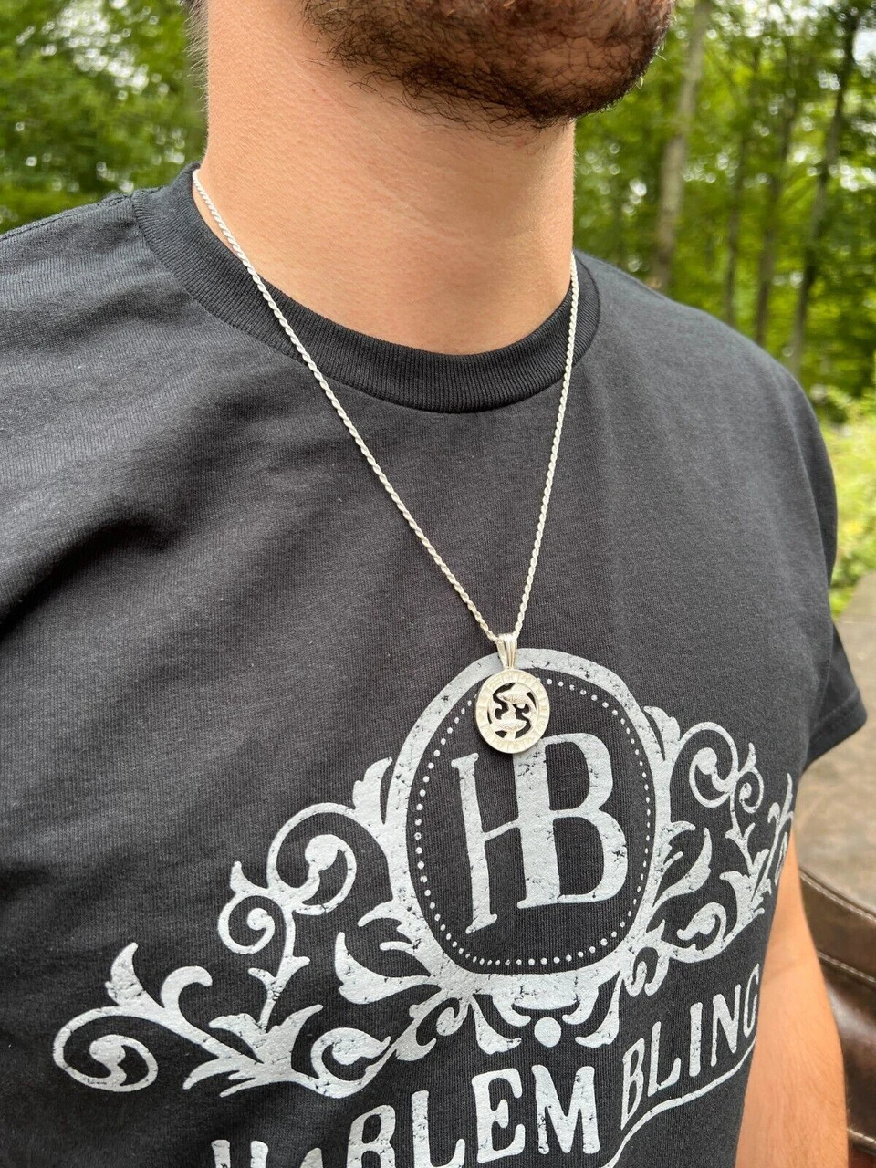 Real Solid 925 Silver Zodiac Astrology Sign Pendant Necklace Plain Medallion 1" 7 Real Solid 925 Silver Zodiac Astrology Sign Pendant Necklace Plain Medallion 1" - Image 5