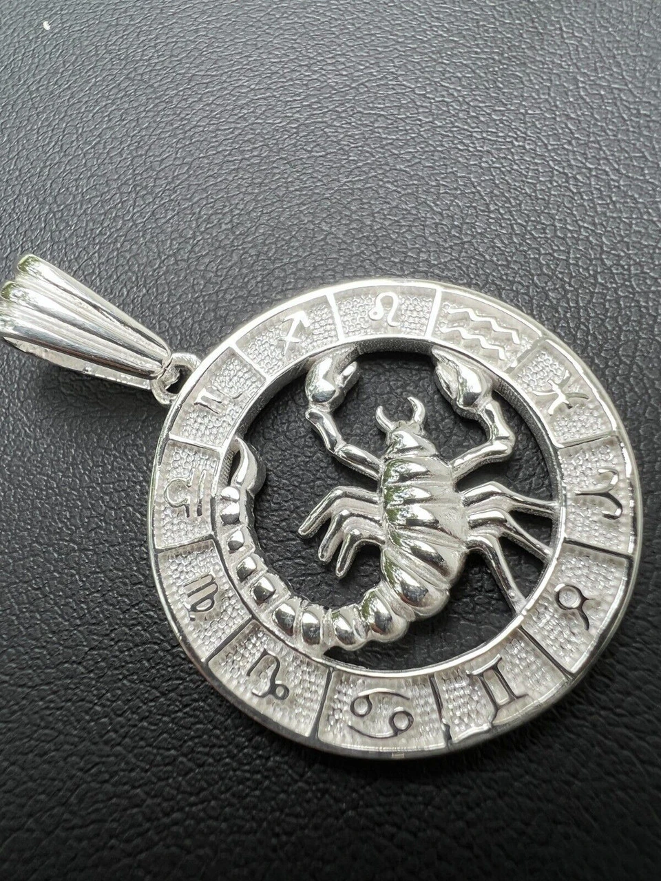 Real Solid 925 Silver Zodiac Astrology Sign Pendant Necklace Plain Medallion 1" 13 Real Solid 925 Silver Zodiac Astrology Sign Pendant Necklace Plain Medallion 1" - Image 11