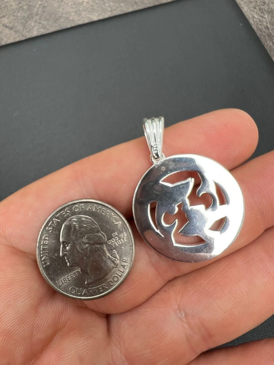 Real Solid 925 Silver Zodiac Astrology Sign Pendant Necklace Plain Medallion 1" 10 Real Solid 925 Silver Zodiac Astrology Sign Pendant Necklace Plain Medallion 1" - Image 8