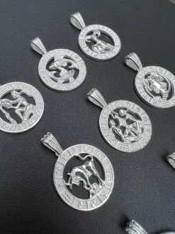 Real Solid 925 Silver Zodiac Astrology Sign Pendant Necklace Plain Medallion 1" 19 Real Solid 925 Silver Zodiac Astrology Sign Pendant Necklace Plain Medallion 1" -Harlem Bling Shop hip hop real solid 925 silver zodiac astrology sign pendant necklace plain medallion 1 43724.1664300702