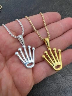Rolex Crown Pendant - Solid 925 Silver Natural Or Gold Finish - King Crown Necklace 23 Rolex Crown Pendant - Solid 925 Silver Natural Or Gold Finish - King Crown Necklace -Harlem Bling Shop hip hop rolex crown pendant solid 925 silver natural or gold finish king crown necklace 06065.1664362545