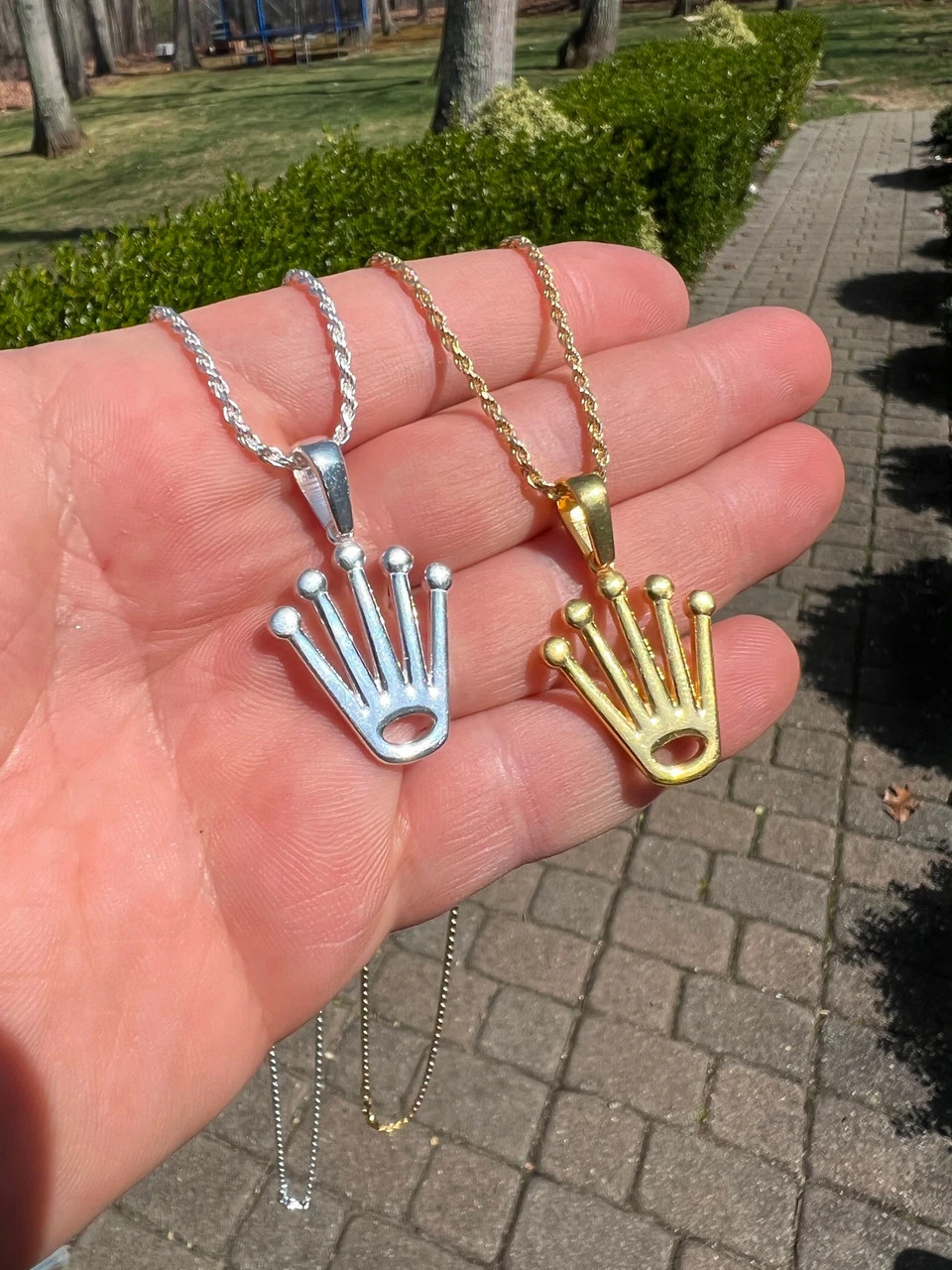 Rolex Crown Pendant - Solid 925 Silver Natural Or Gold Finish - King Crown Necklace 13 Rolex Crown Pendant - Solid 925 Silver Natural Or Gold Finish - King Crown Necklace - Image 11