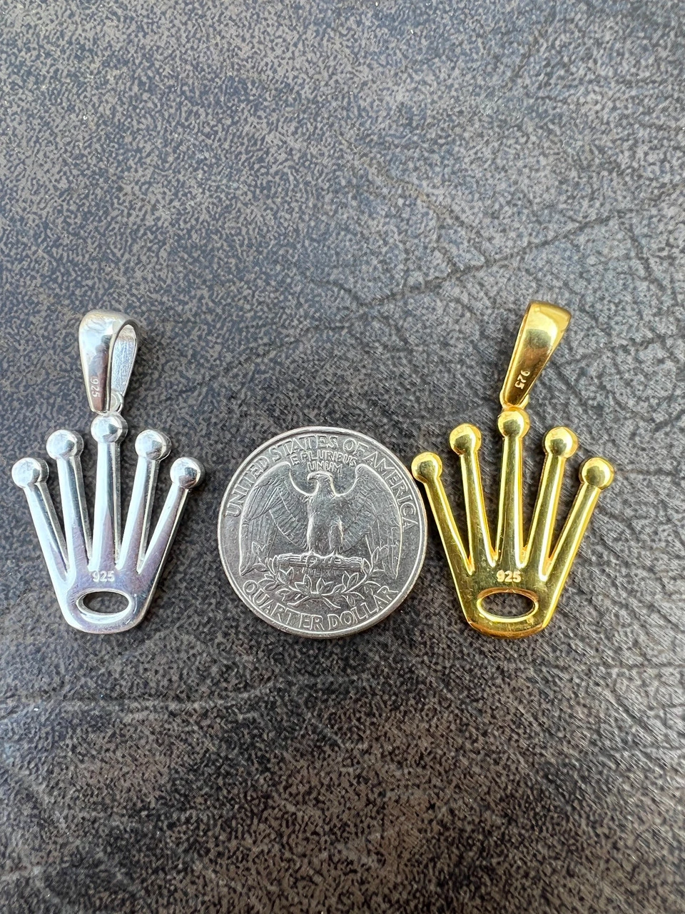 Rolex Crown Pendant - Solid 925 Silver Natural Or Gold Finish - King Crown Necklace 6 Rolex Crown Pendant - Solid 925 Silver Natural Or Gold Finish - King Crown Necklace - Image 4