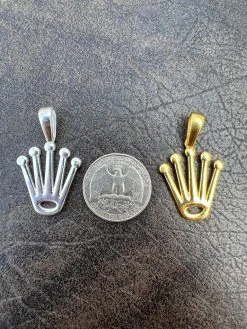 Rolex Crown Pendant - Solid 925 Silver Natural Or Gold Finish - King Crown Necklace 21 Rolex Crown Pendant - Solid 925 Silver Natural Or Gold Finish - King Crown Necklace -Harlem Bling Shop hip hop rolex crown pendant solid 925 silver natural or gold finish king crown necklace 63961.1664358137