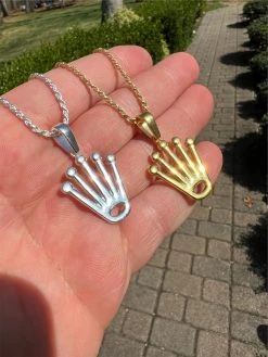 Rolex Crown Pendant - Solid 925 Silver Natural Or Gold Finish - King Crown Necklace 16 Rolex Crown Pendant - Solid 925 Silver Natural Or Gold Finish - King Crown Necklace -Harlem Bling Shop hip hop rolex crown pendant solid 925 silver natural or gold finish king crown necklace 94433.1664355226