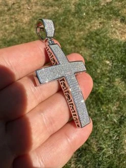 Solid 10k White Gold 3ct VVS Moissanite Cross Pendant Necklace 19g Mens Large 2" 29 Solid 10k White Gold 3ct VVS Moissanite Cross Pendant Necklace 19g Mens Large 2" -Harlem Bling Shop hip hop solid 10k white gold 3ct vvs moissanite cross pendant necklace 19g mens large 2 21038.1693789811