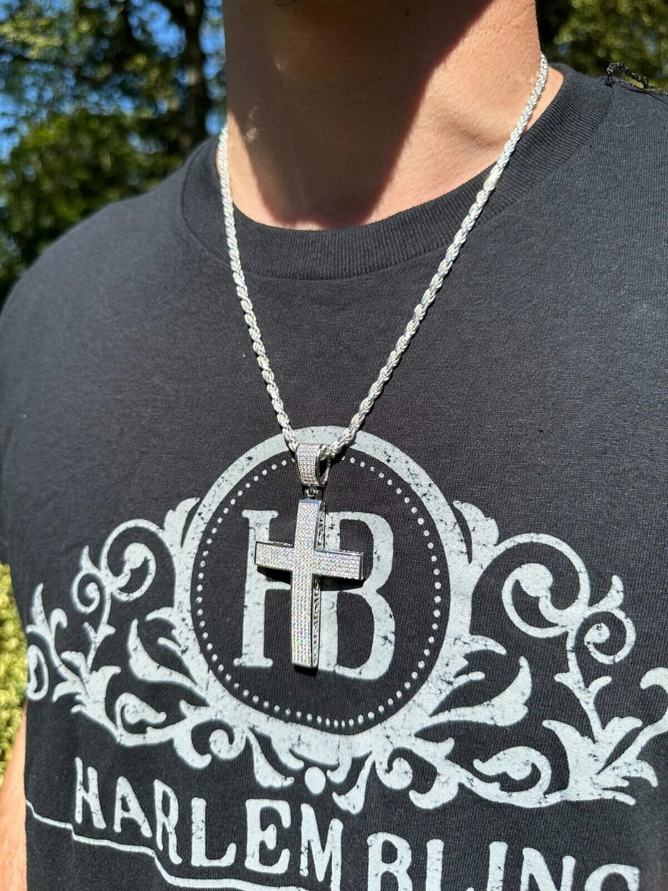 Solid 10k White Gold 3ct VVS Moissanite Cross Pendant Necklace 19g Mens Large 2" 17 Solid 10k White Gold 3ct VVS Moissanite Cross Pendant Necklace 19g Mens Large 2" - Image 15