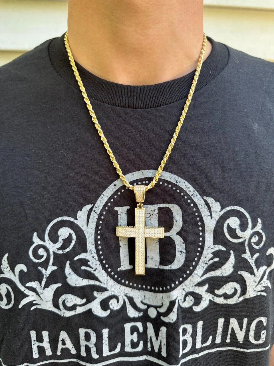 Solid 10k Yellow Gold 3ct VVS Moissanite Cross Pendant Necklace 19g Mens Large 18 Solid 10k Yellow Gold 3ct VVS Moissanite Cross Pendant Necklace 19g Mens Large - Image 16