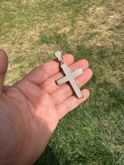 Solid 10k Yellow Gold 3ct VVS Moissanite Cross Pendant Necklace 19g Mens Large 40 Solid 10k Yellow Gold 3ct VVS Moissanite Cross Pendant Necklace 19g Mens Large -Harlem Bling Shop hip hop solid 10k yellow gold 3ct vvs moissanite cross pendant necklace 19g mens large 51569.1693789865