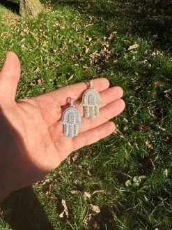 Solid 10k Yellow Or White Gold Hamsa Hand Iced 3ct Moissanite Pendant Necklace 40 Solid 10k Yellow Or White Gold Hamsa Hand Iced 3ct Moissanite Pendant Necklace -Harlem Bling Shop hip hop solid 10k yellow or white gold hamsa hand iced 3ct moissanite pendant necklace 39721.1697424187