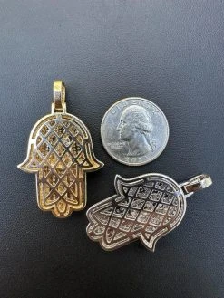 Solid 10k Yellow Or White Gold Hamsa Hand Iced 3ct Moissanite Pendant Necklace 27 Solid 10k Yellow Or White Gold Hamsa Hand Iced 3ct Moissanite Pendant Necklace -Harlem Bling Shop hip hop solid 10k yellow or white gold hamsa hand iced 3ct moissanite pendant necklace 41103.1697424130
