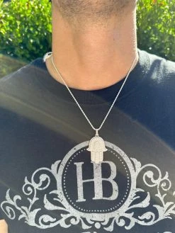 Solid 10k Yellow Or White Gold Hamsa Hand Iced 3ct Moissanite Pendant Necklace 32 Solid 10k Yellow Or White Gold Hamsa Hand Iced 3ct Moissanite Pendant Necklace -Harlem Bling Shop hip hop solid 10k yellow or white gold hamsa hand iced 3ct moissanite pendant necklace 77621.1697424120