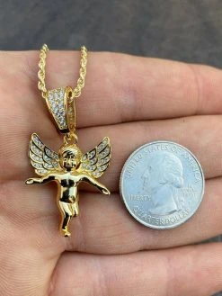 Solid 925 Silver Micro Angel Hip Hop Pendant Iced Diamond Gold Necklace Praying 25 Solid 925 Silver Micro Angel Hip Hop Pendant Iced Diamond Gold Necklace Praying -Harlem Bling Shop hip hop solid 925 silver micro angel hip hop pendant iced diamond gold necklace praying 40748.1664378085