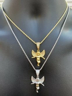 Solid 925 Silver Micro Angel Hip Hop Pendant Iced Diamond Gold Necklace Praying 22 Solid 925 Silver Micro Angel Hip Hop Pendant Iced Diamond Gold Necklace Praying -Harlem Bling Shop hip hop solid 925 silver micro angel hip hop pendant iced diamond gold necklace praying 59624.1664378915