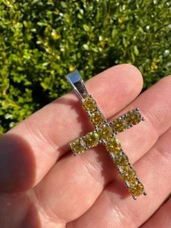 Yellow Canary MOISSANITE Real 925 Silver Cross Iced Pendant Necklace Hip Hop 32 Yellow Canary MOISSANITE Real 925 Silver Cross Iced Pendant Necklace Hip Hop -Harlem Bling Shop hip hop yellow canary moissanite real 925 silver cross iced pendant necklace hip hop 19883.1679599627