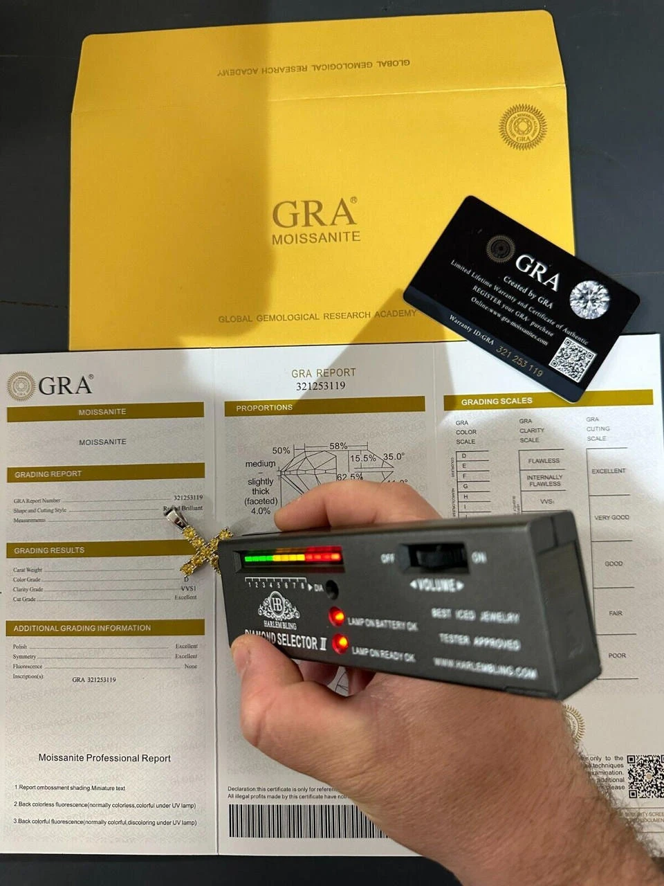 Yellow Canary MOISSANITE Real 925 Silver Cross Iced Pendant Necklace Hip Hop 10 Yellow Canary MOISSANITE Real 925 Silver Cross Iced Pendant Necklace Hip Hop - Image 8