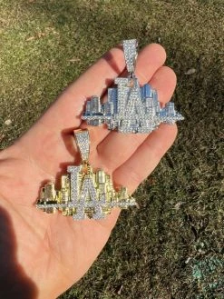 HipHop Los Angeles LA Skyline Pendant Iced Diamond Real 925 Silver Gold Necklace 21 HipHop Los Angeles LA Skyline Pendant Iced Diamond Real 925 Silver Gold Necklace -Harlem Bling Shop hiphop los angeles la skyline pendant iced diamond real 925 silver gold necklace 24760.1664358819