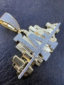HipHop Los Angeles LA Skyline Pendant Iced Diamond Real 925 Silver Gold Necklace 19 HipHop Los Angeles LA Skyline Pendant Iced Diamond Real 925 Silver Gold Necklace -Harlem Bling Shop hiphop los angeles la skyline pendant iced diamond real 925 silver gold necklace 33084.1664358477