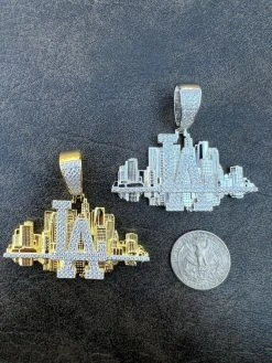 HipHop Los Angeles LA Skyline Pendant Iced Diamond Real 925 Silver Gold Necklace 25 HipHop Los Angeles LA Skyline Pendant Iced Diamond Real 925 Silver Gold Necklace -Harlem Bling Shop hiphop los angeles la skyline pendant iced diamond real 925 silver gold necklace 86800.1664358944