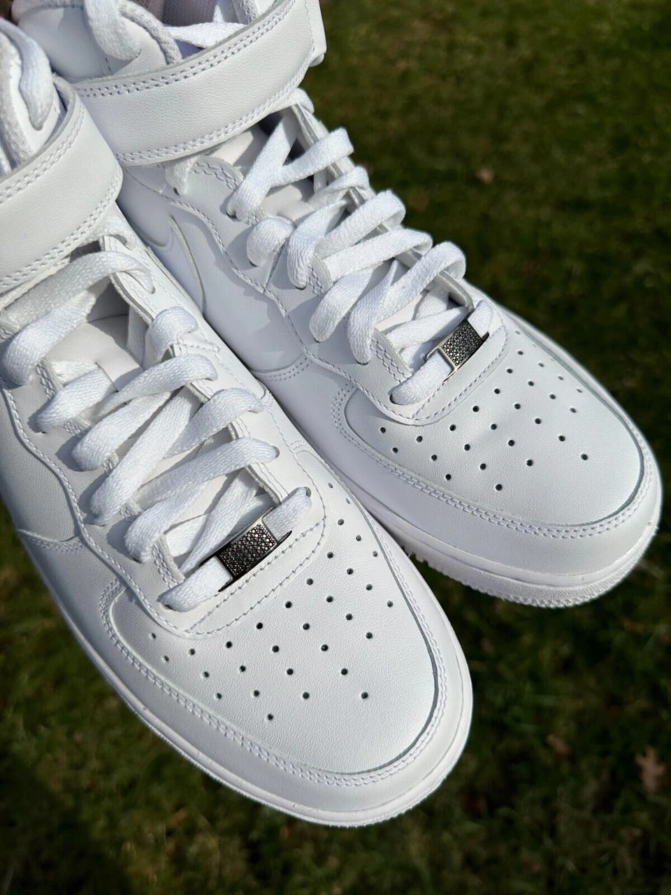 Iced 925 Sterling Silver Black Moissanite Iced Lace Locks For Sneakers AF1 Nike 5 Iced 925 Sterling Silver Black Moissanite Iced Lace Locks For Sneakers AF1 Nike - Image 3