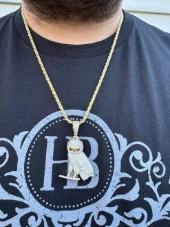 Iced MOISSANITE 925 Silver Gold Plated Hip Hop Owl Pendant Rapper OVO Necklace 27 Iced MOISSANITE 925 Silver Gold Plated Hip Hop Owl Pendant Rapper OVO Necklace -Harlem Bling Shop iced moissanite 925 silver gold plated hip hop owl pendant rapper ovo necklace 23976.1702443276