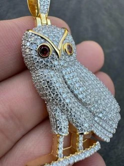 Iced MOISSANITE 925 Silver Gold Plated Hip Hop Owl Pendant Rapper OVO Necklace 30 Iced MOISSANITE 925 Silver Gold Plated Hip Hop Owl Pendant Rapper OVO Necklace -Harlem Bling Shop iced moissanite 925 silver gold plated hip hop owl pendant rapper ovo necklace 62721.1702443302