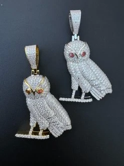 Iced MOISSANITE 925 Silver Gold Plated Hip Hop Owl Pendant Rapper OVO Necklace 31 Iced MOISSANITE 925 Silver Gold Plated Hip Hop Owl Pendant Rapper OVO Necklace -Harlem Bling Shop iced moissanite 925 silver gold plated hip hop owl pendant rapper ovo necklace 72578.1702443262