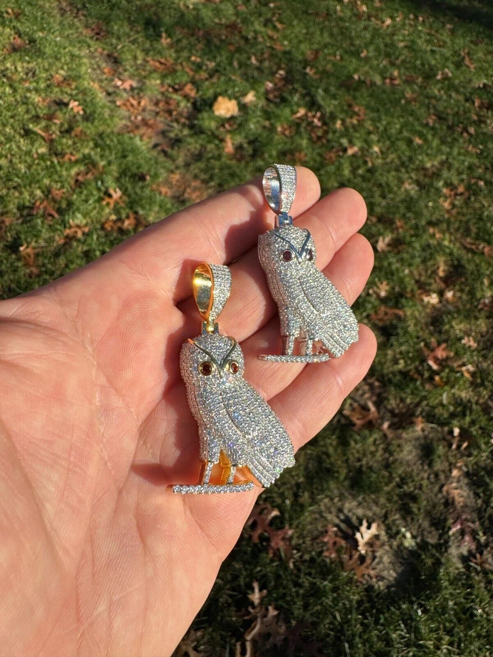 Iced MOISSANITE 925 Silver Gold Plated Hip Hop Owl Pendant Rapper OVO Necklace 20 Iced MOISSANITE 925 Silver Gold Plated Hip Hop Owl Pendant Rapper OVO Necklace - Image 18