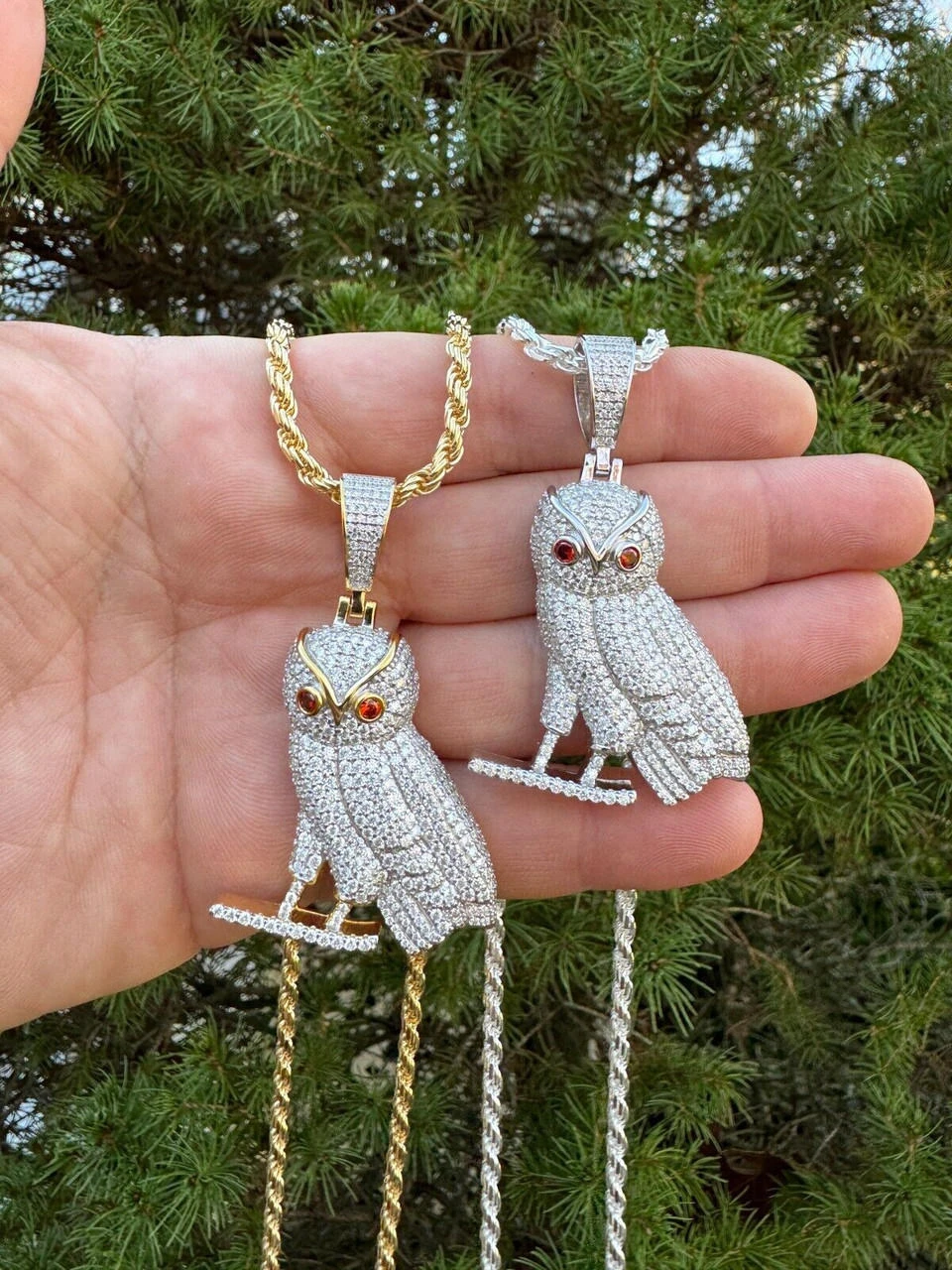 Iced MOISSANITE 925 Silver Gold Plated Hip Hop Owl Pendant Rapper OVO Necklace 22 Iced MOISSANITE 925 Silver Gold Plated Hip Hop Owl Pendant Rapper OVO Necklace - Image 20