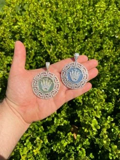 Iced Moissanite Crown Medallion Pendant Necklace Gold / Silver Pass Diamond Test 24 Iced Moissanite Crown Medallion Pendant Necklace Gold / Silver Pass Diamond Test -Harlem Bling Shop iced moissanite crown medallion pendant necklace gold silver pass diamond test 54982.1664358124