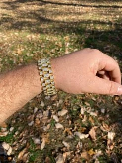 10ct MOISSANITE Big 20mm Mens Real Iced Presidential Bracelet - 14k Gold Vermeil 23 10ct MOISSANITE Big 20mm Mens Real Iced Presidential Bracelet - 14k Gold Vermeil -Harlem Bling Shop italiano silver inc 10ct moissanite big 20mm mens real iced presidential bracelet 14k gold vermeil 56452.1664379461