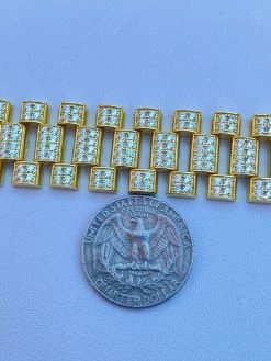 10ct MOISSANITE Big 20mm Mens Real Iced Presidential Bracelet - 14k Gold Vermeil 18 10ct MOISSANITE Big 20mm Mens Real Iced Presidential Bracelet - 14k Gold Vermeil -Harlem Bling Shop italiano silver inc 10ct moissanite big 20mm mens real iced presidential bracelet 14k gold vermeil 57666.1664390855