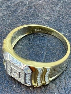 14k Gold & Real Solid 925 Silver Diamond Iced Baguette Mens Pinky Square RING Band 29 14k Gold & Real Solid 925 Silver Diamond Iced Baguette Mens Pinky Square RING Band -Harlem Bling Shop italiano silver inc 14k gold and real solid 925 silver diamond iced baguette mens pinky square ring band 02755.1664396361