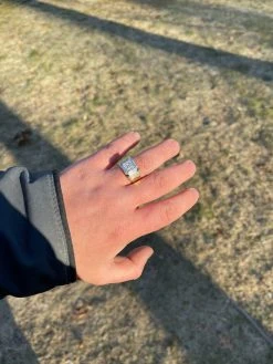 14k Gold & Real Solid 925 Silver Diamond Iced Baguette Mens Pinky Square RING Band 32 14k Gold & Real Solid 925 Silver Diamond Iced Baguette Mens Pinky Square RING Band -Harlem Bling Shop italiano silver inc 14k gold and real solid 925 silver diamond iced baguette mens pinky square ring band 07076.1664372942