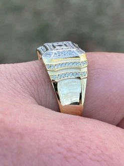 14k Gold & Real Solid 925 Silver Diamond Iced Baguette Mens Pinky Square RING Band 26 14k Gold & Real Solid 925 Silver Diamond Iced Baguette Mens Pinky Square RING Band -Harlem Bling Shop italiano silver inc 14k gold and real solid 925 silver diamond iced baguette mens pinky square ring band 98230.1665671121