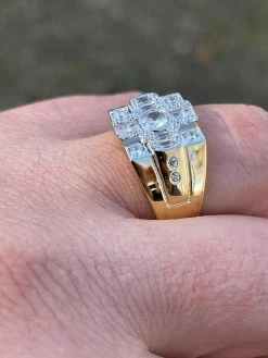 14k Gold & Real Solid 925 Silver Diamond Iced Baguette Mens Pinky Square RING 19 14k Gold & Real Solid 925 Silver Diamond Iced Baguette Mens Pinky Square RING -Harlem Bling Shop italiano silver inc 14k gold and real solid 925 silver diamond iced baguette mens pinky square ring 09299.1664393751