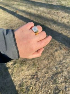 14k Gold & Real Solid 925 Silver Diamond Iced Baguette Mens Pinky Square RING 21 14k Gold & Real Solid 925 Silver Diamond Iced Baguette Mens Pinky Square RING -Harlem Bling Shop italiano silver inc 14k gold and real solid 925 silver diamond iced baguette mens pinky square ring 15387.1664374592