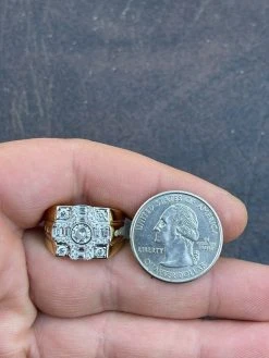 14k Gold & Real Solid 925 Silver Diamond Iced Baguette Mens Pinky Square RING 18 14k Gold & Real Solid 925 Silver Diamond Iced Baguette Mens Pinky Square RING -Harlem Bling Shop italiano silver inc 14k gold and real solid 925 silver diamond iced baguette mens pinky square ring 29657.1664396100